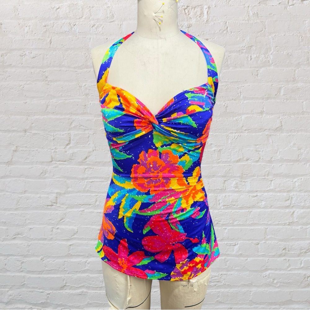 Estewart print skirt swimsuit